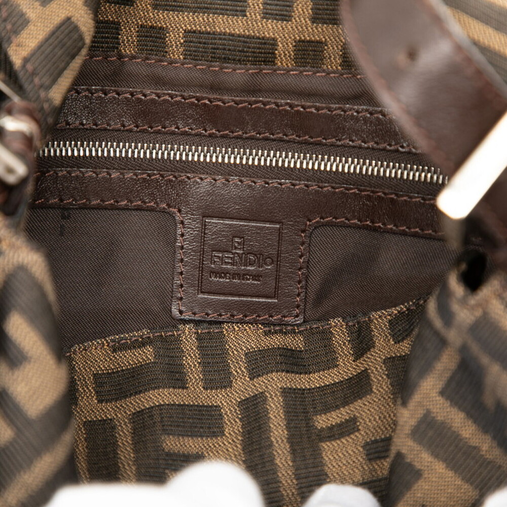 Fendi Zucca Mamma Baguette Handbag One-Shoulder Bag Brown Canvas Leather Wome... - Picture 5 of 7